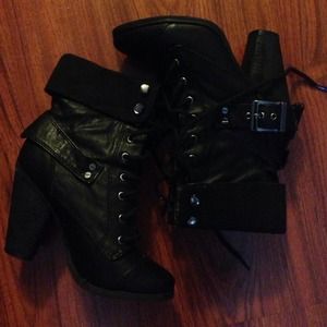 Heeled combat boots