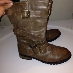 Taupe/ Grey Combat Boots