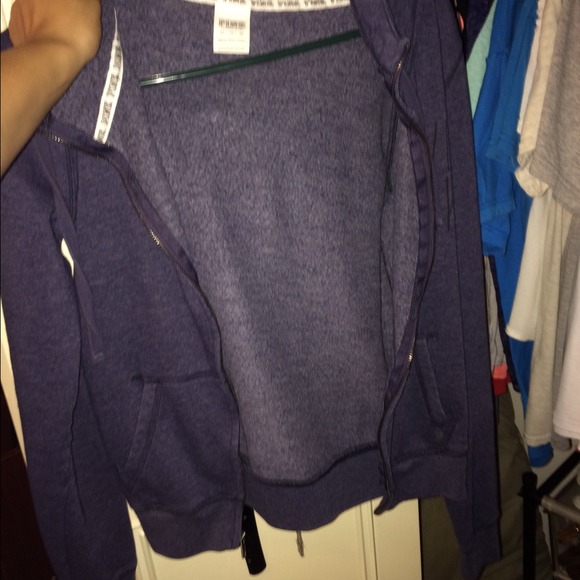Blue victoria secret zip up hoodie