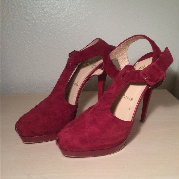 🔴SOLD🔴 Christian Louboutin Red Suede Orlan Heels - Picture 2 of 4