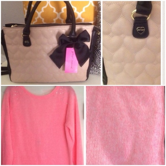 Betsey Johnson Handbags - Bundle of Betsy Johnson Purse/Pink Sweater