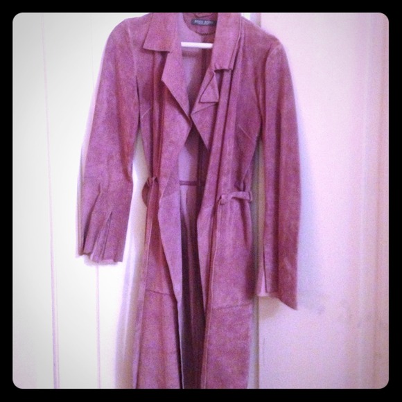 Bisou Bisou Size Small Suade Trench Coat