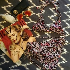 BUNDLED/SOLD Mambo Pink Leopard String Bikini