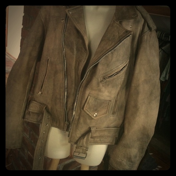 🚫bundled🚫Vintage distressed leather corset jacke