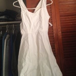 White skater dress with now back