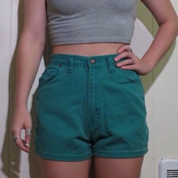 Green High-Waisted Shorts - Picture 2 of 3