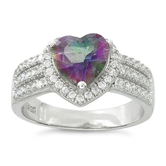 925 Sterling Silver CZ Heart Ring