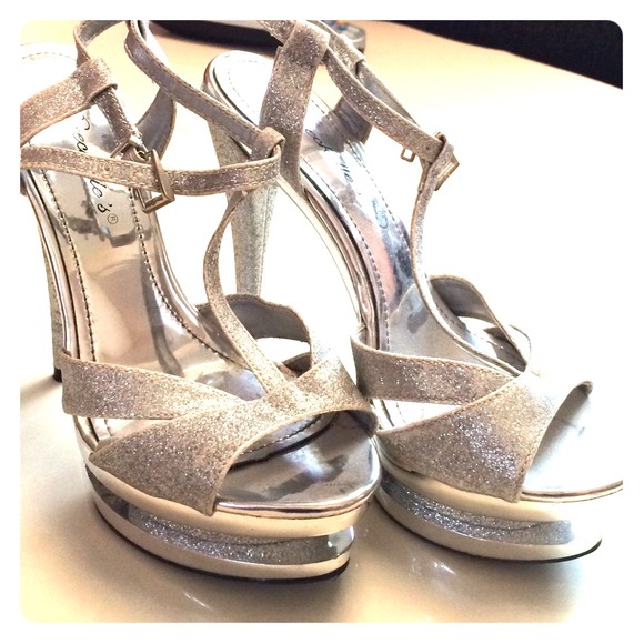 Silver heels, little worn but look very nice