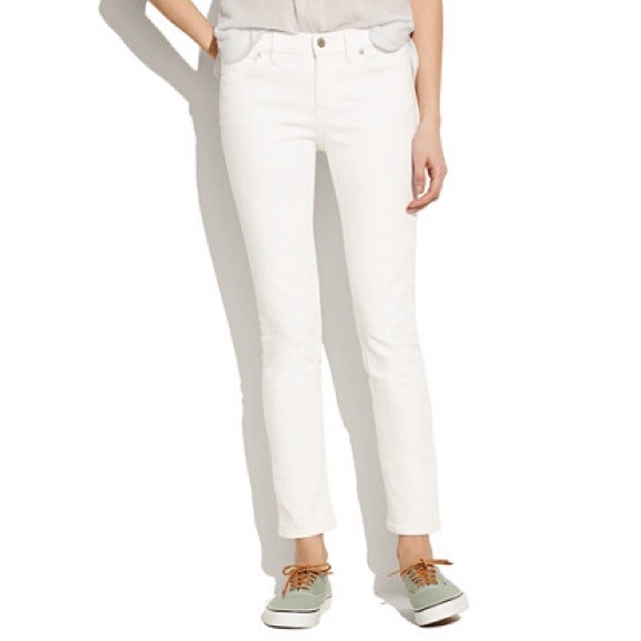 Madewell skinny skinny white crop jean