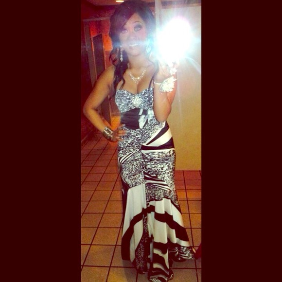 Printed prom dress