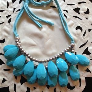 Turquoise Tie Necklace- Brand New
