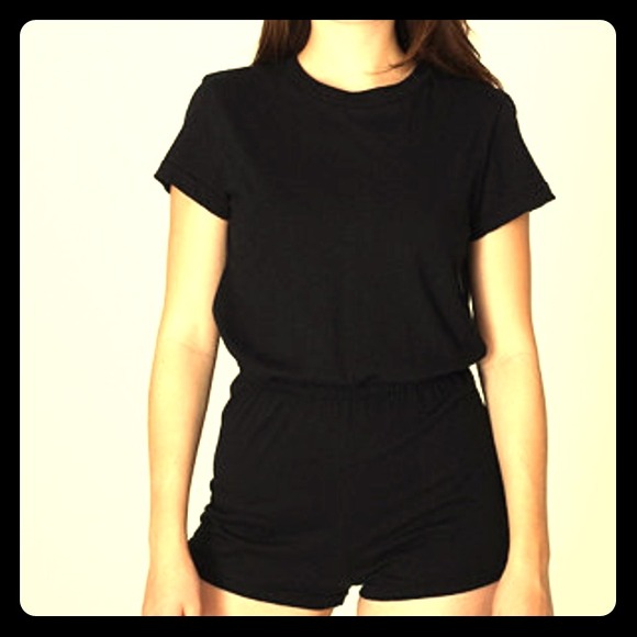 Black Jersey T-shirt Romper