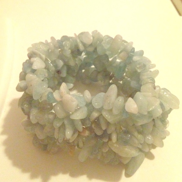 Gorgeous light blue stone cuff bracelet