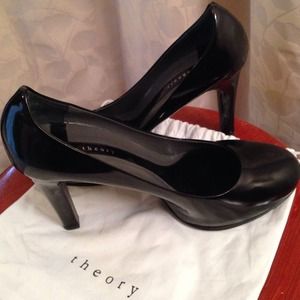 Theory patent leather heels