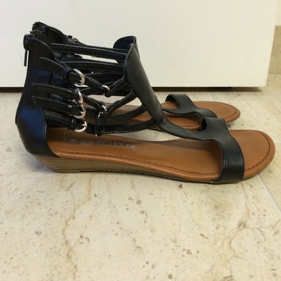 Love Culture Black Gladiator Sandals