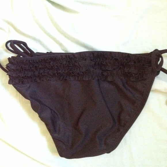 Black side tie bathing suit bottoms