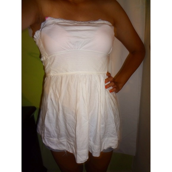 White Strapless Top