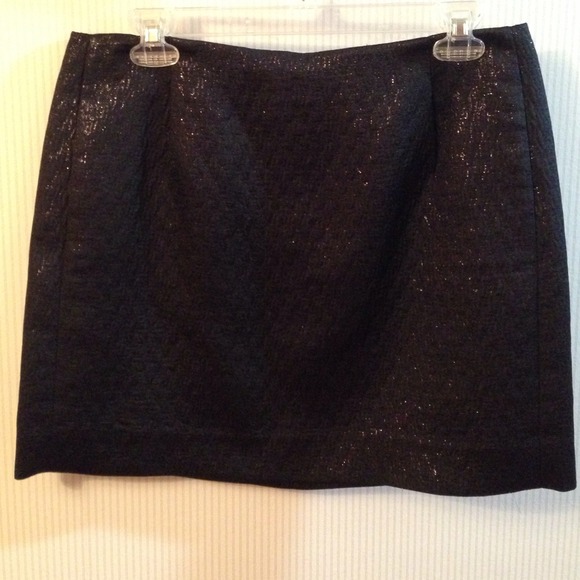 Jcrew black metallic skirt
