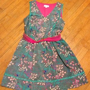 Beautiful Jessica Simpson teal and pink dress
