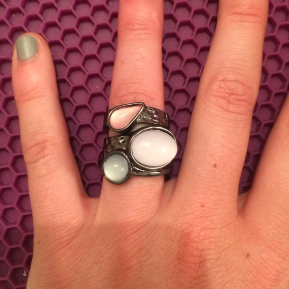 Beautiful two piece moon stone rings