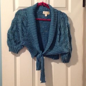 Teal blue cropped sweater