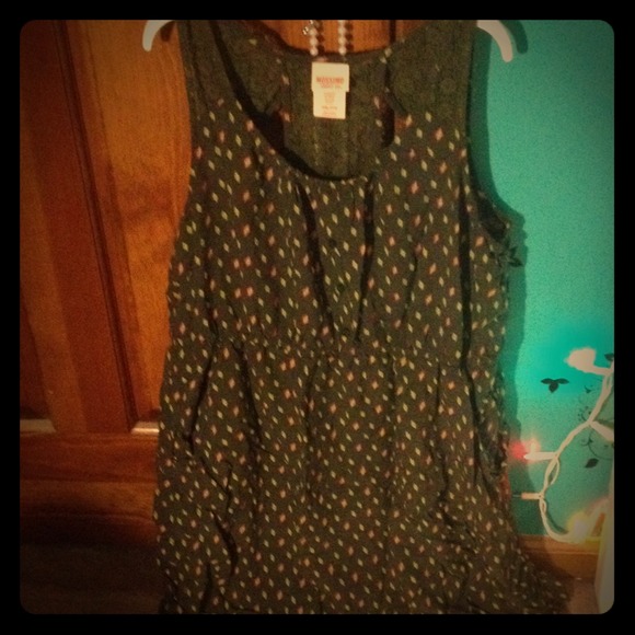 Olive green patterned dress