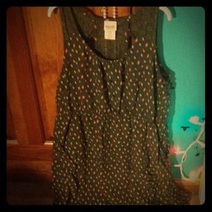 Olive green patterned dress