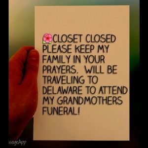 Closet Closed until further notice!