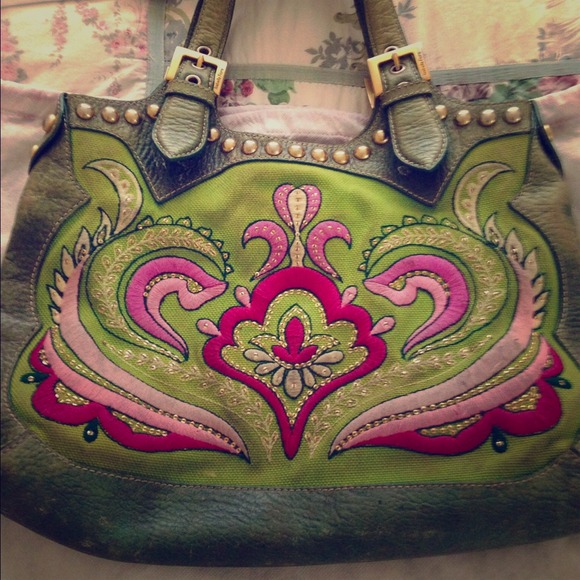 isabella Fiore Handbags - Isabela Fiore green leather stud purse