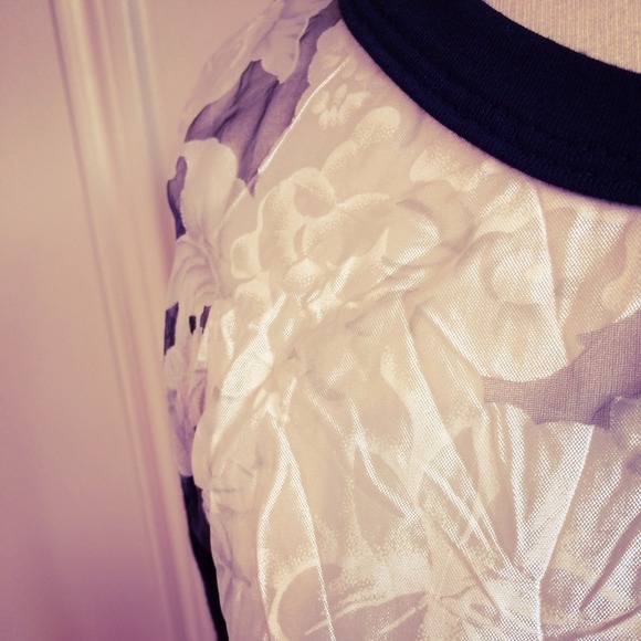 MILKY WAY B&W QUILTED FLORAL BODICE SWEATER - Picture 3 of 4