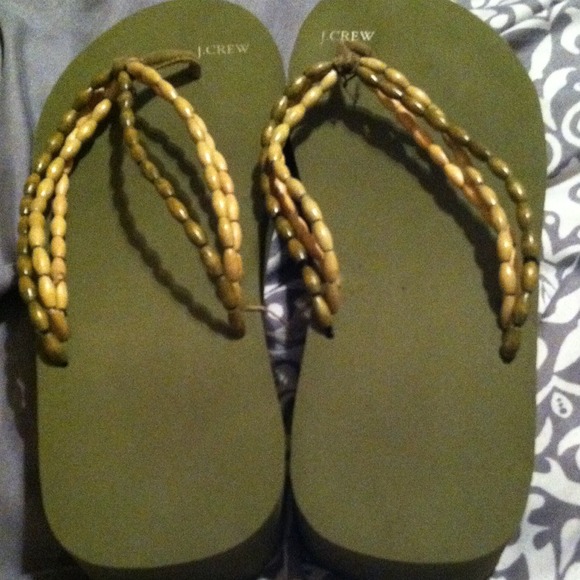 J. Crew Beaded Platform Flip-Flops.