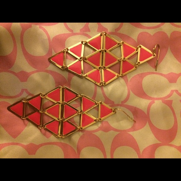 Pink and gold earrings