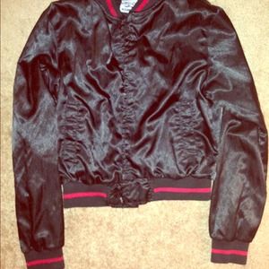 Adorable silk racer jacket!