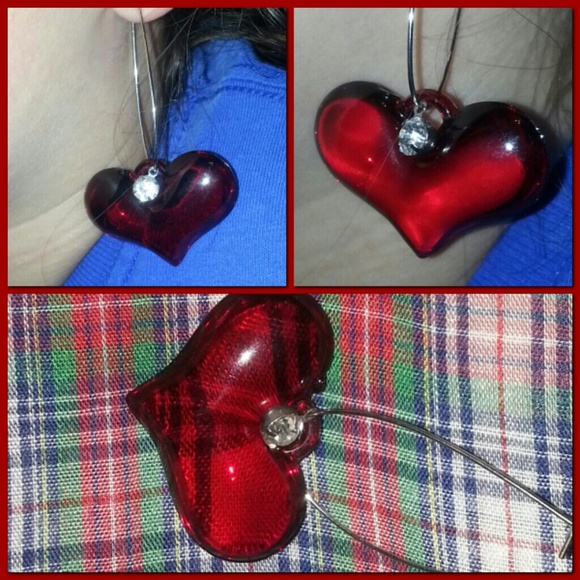 Half hoop heart earrings