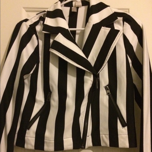 Striped Moto Jacket