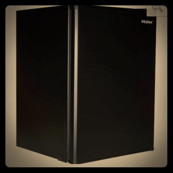 Black mini fridge