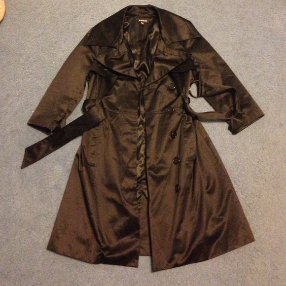 bebe Black Trench Coat - Picture 2 of 4