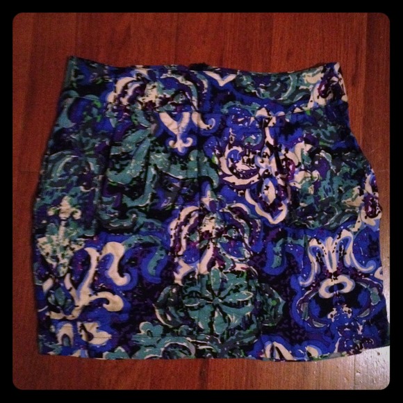 Floral abstract print skirt medium