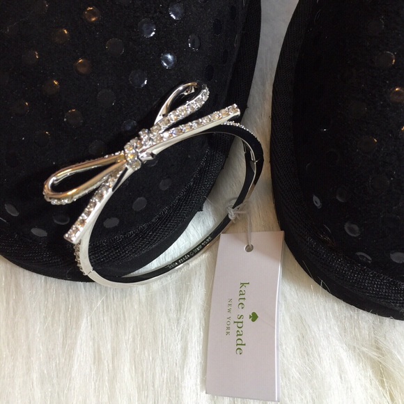 Kate Spade Skinny Mini Pave Bow Bangle Bracelet - Picture 3 of 4