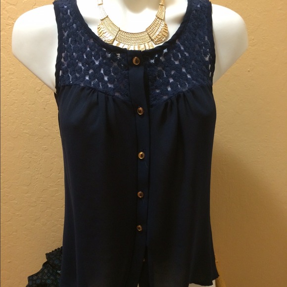Cute navy blouse from Anthropology