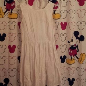 Flowy Skull Embroidered White Dress