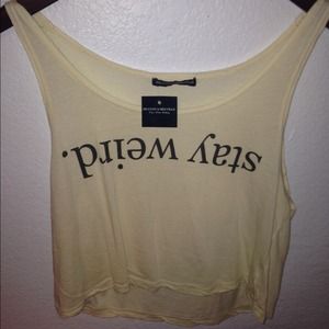 Brandy Melville Stay Weird Vanilla Tank Top