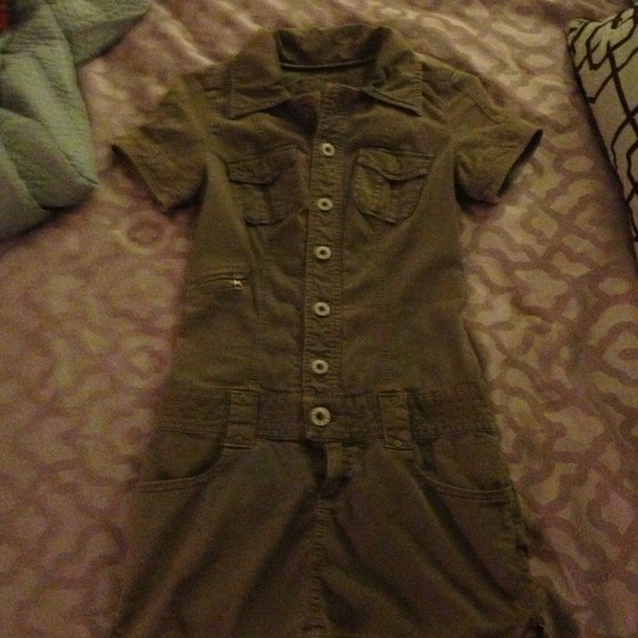 Army green military style dress