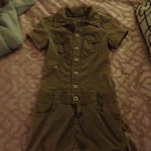 Army green military style dress