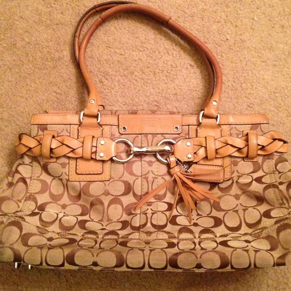 Tan coach purse