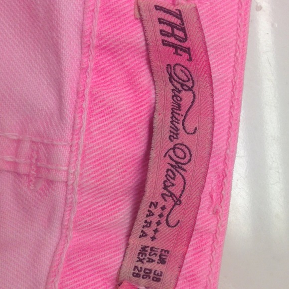 Pink and white washed denim skirt. - Picture 3 of 3