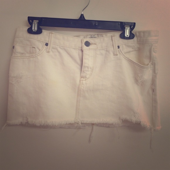 A&F White denim skirt.