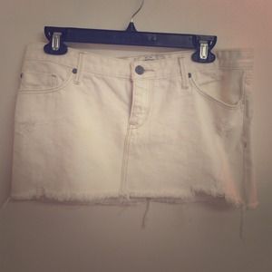 A&F White denim skirt.