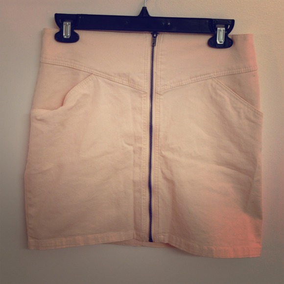 Light pink denim skirt