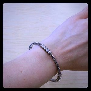 Beautiful Sterling Silver bangle bracelet with CZ!